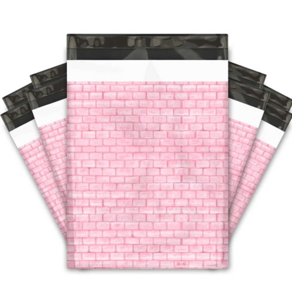 Set of 20 Pink Brick Thank You Poly Mailers 10x13 Boutique Packaging - Picture 3 of 4